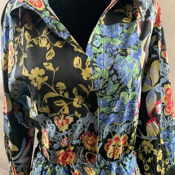 Boho Floral Print Shirt Dress - Picture 8 of 10